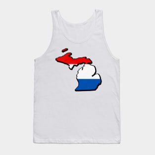 Red, White, and Blue Michigan Outline Tank Top